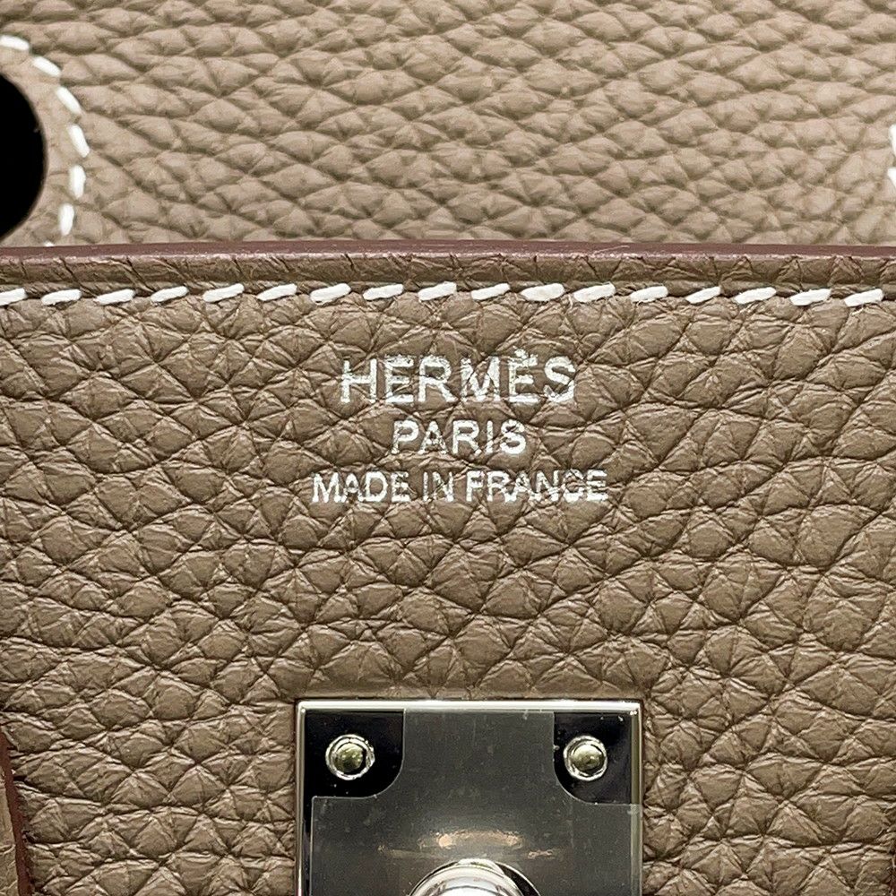 エルメス バーキン25 エトゥープ/シルバー金具 トゴ K刻印 HERMES Birkin ハンドバッグ