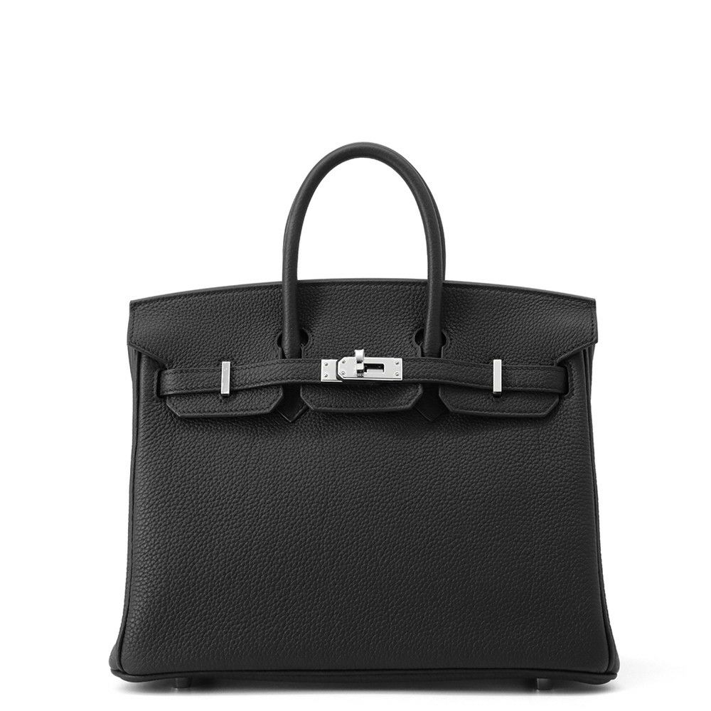 エルメス バーキン25 ブラック/シルバー金具 トゴ K刻印 HERMES Birkin ハンドバッグ 黒