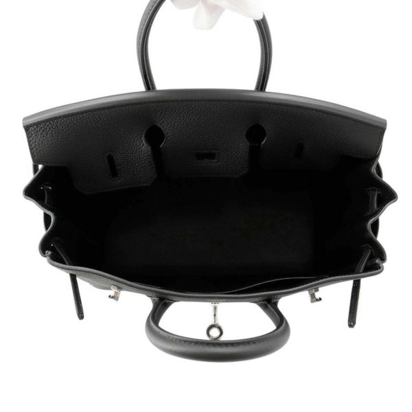 エルメス バーキン25 ブラック/シルバー金具 トゴ K刻印 HERMES Birkin ハンドバッグ 黒