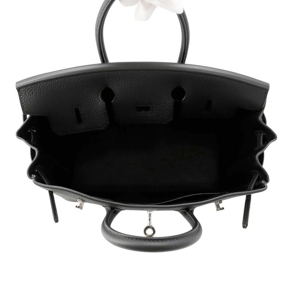 エルメス バーキン25 ブラック/シルバー金具 トゴ K刻印 HERMES Birkin ハンドバッグ 黒