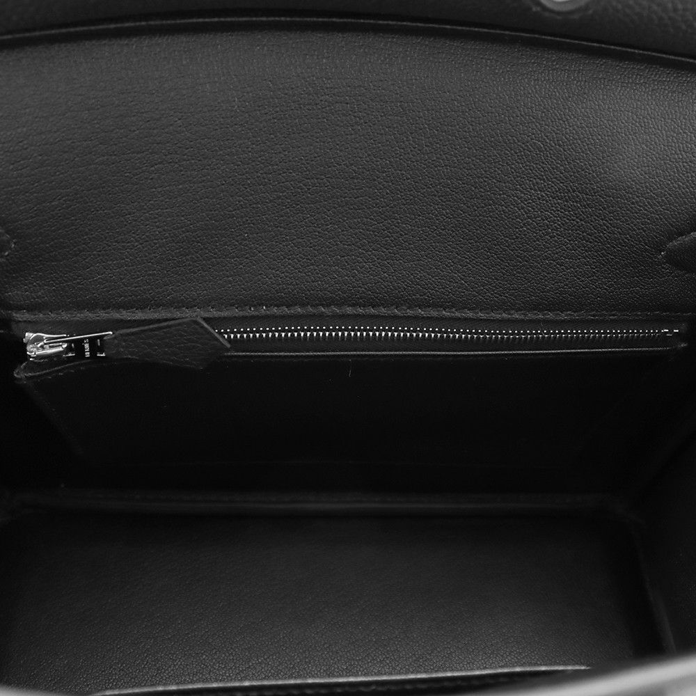 エルメス バーキン25 ブラック/シルバー金具 トゴ K刻印 HERMES Birkin ハンドバッグ 黒