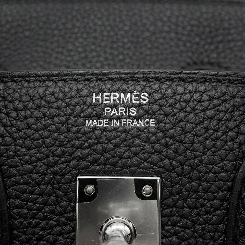 エルメス バーキン25 ブラック/シルバー金具 トゴ K刻印 HERMES Birkin ハンドバッグ 黒