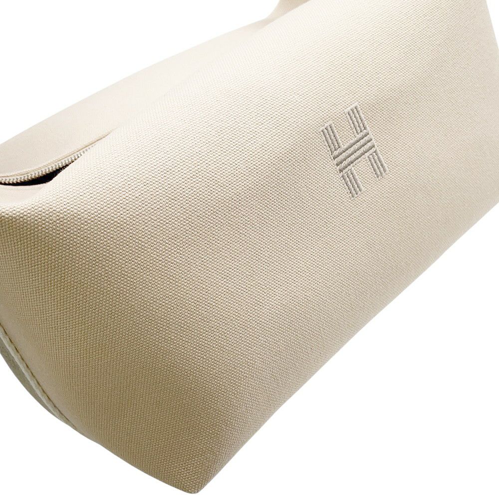 エルメス ポーチ ブリッド・ア・ブラックGM ベージュ/シルバー金具 キャンバス HERMES バッグ 小物入れ