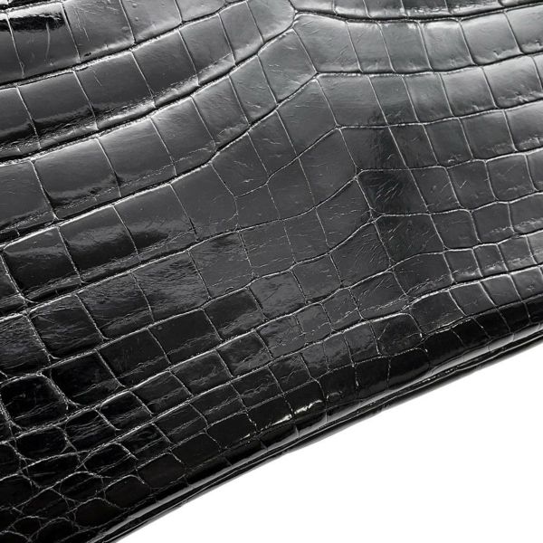 エルメス バーキン25 ブラック/シルバー金具  ニロティカスシャイン □M刻印 HERMES Birkin ハンドバッグ 黒