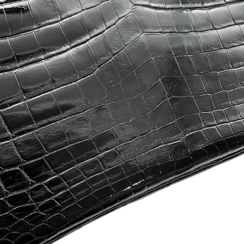 エルメス バーキン25 ブラック/シルバー金具  ニロティカスシャイン □M刻印 HERMES Birkin ハンドバッグ 黒