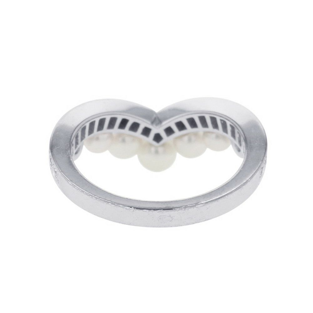 ショーメ リング ジョゼフィーヌ エグレット K18WG ダイヤ27P 計0.40ct/養殖アコヤパール5P リングサイズ50 083292