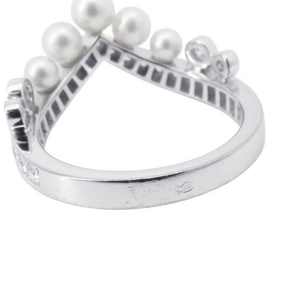 ショーメ リング ジョゼフィーヌ エグレット K18WG ダイヤ27P 計0.40ct/養殖アコヤパール5P リングサイズ50 083292