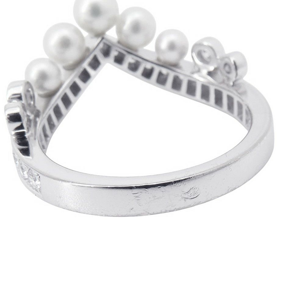 ショーメ リング ジョゼフィーヌ エグレット K18WG ダイヤ27P 計0.40ct/養殖アコヤパール5P リングサイズ50 083292