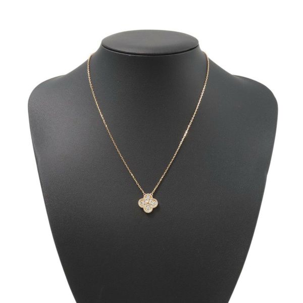 ヴァンクリ ネックレス ヴィンテージ アルハンブラ ペンダント ダイヤモンド 12P 計0.48ct K18PGピンクゴールド VCARP2R300