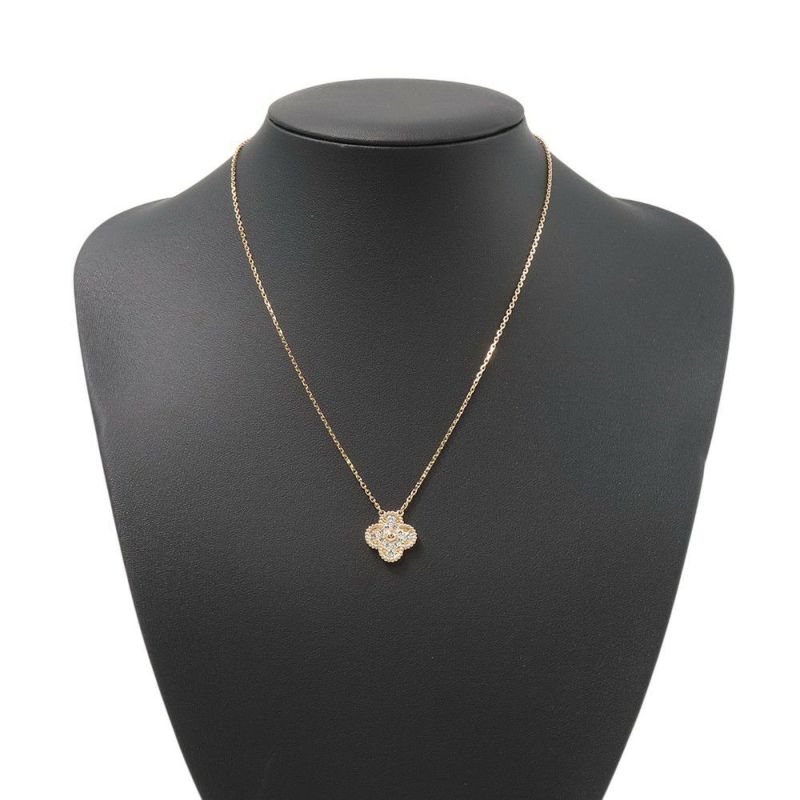 ヴァンクリ ネックレス ヴィンテージ アルハンブラ ペンダント ダイヤモンド 12P 計0.48ct K18PGピンクゴールド VCARP2R300