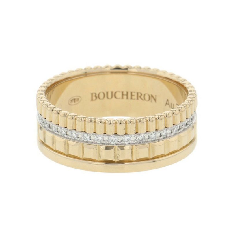 ブシュロン リング キャトル ラディアント ダイヤ スモール ダイヤモンド 33P 計約0.24ct K18YG リングサイズ57 JRG02487