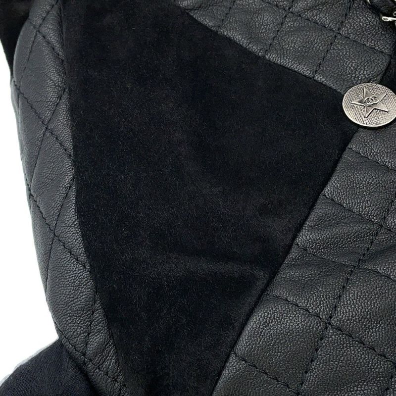 シャネル チェーンショルダーバッグ パリダラス 巾着 スエード レザー CHANEL 黒
