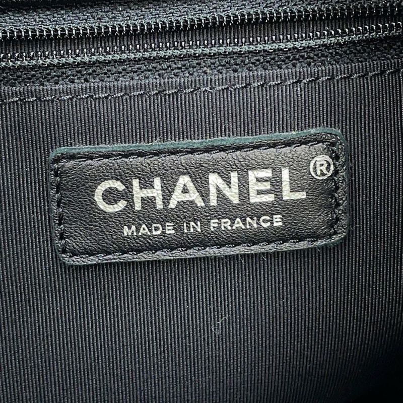 シャネル チェーンショルダーバッグ パリダラス 巾着 スエード レザー CHANEL 黒