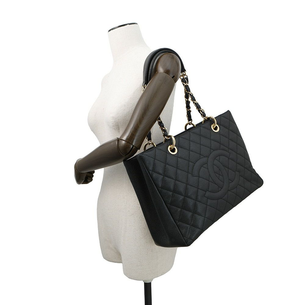 シャネル チェーントートバッグ マトラッセ ココマーク GST キャビアスキン A50995 CHANEL 黒