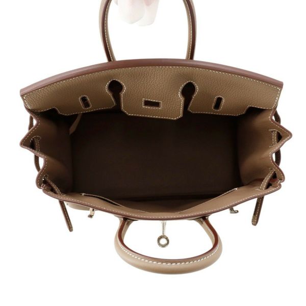 エルメス バーキン25 エトゥープ/シルバー金具 トゴ K刻印 HERMES Birkin ハンドバッグ