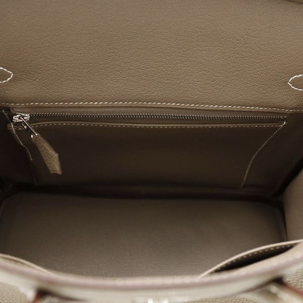 エルメス バーキン25 エトゥープ/シルバー金具 トゴ K刻印 HERMES Birkin ハンドバッグ