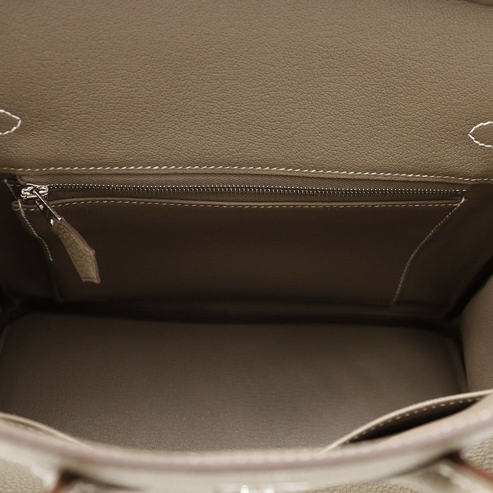 エルメス バーキン25 エトゥープ/シルバー金具 トゴ K刻印 HERMES Birkin ハンドバッグ