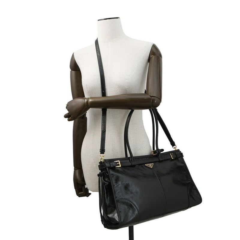 プラダ トートバッグ ボニー ラージ カーフレザー 1BA433 PRADA 2way 黒