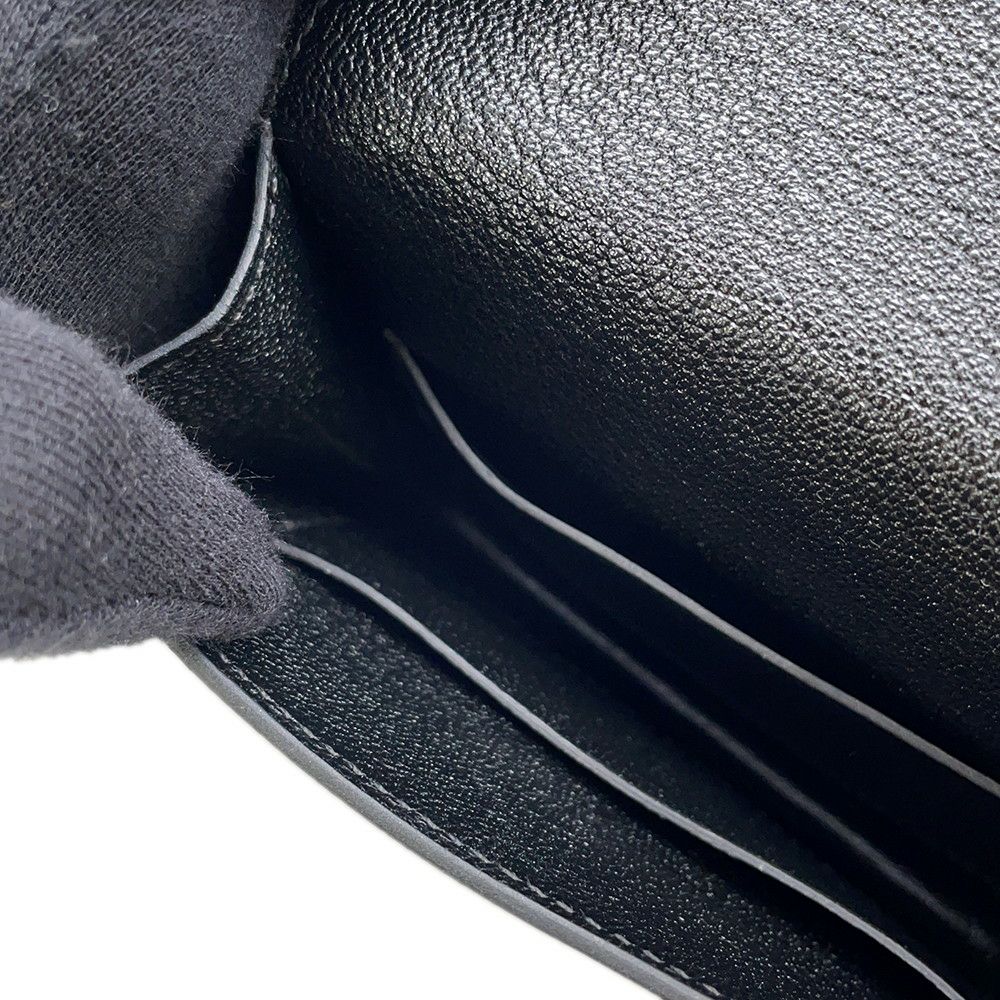 エルメス 財布 ロウリス ルリ スリム ブラック/ゴールド金具 シェブルミゾル U刻印 黒