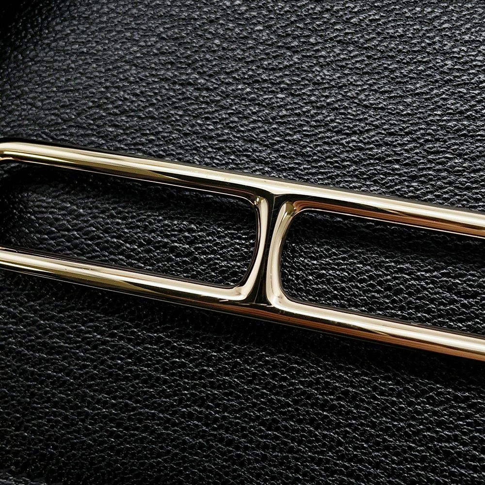 エルメス 財布 ロウリス ルリ スリム ブラック/ゴールド金具 シェブルミゾル U刻印 黒