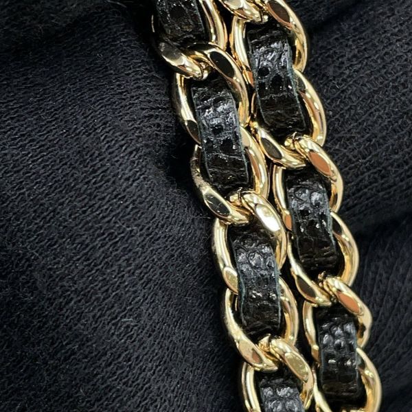 シャネル ミニチェーンウォレット カードケース マトラッセ キャビアスキン フェイクパール CHANEL 財布 黒