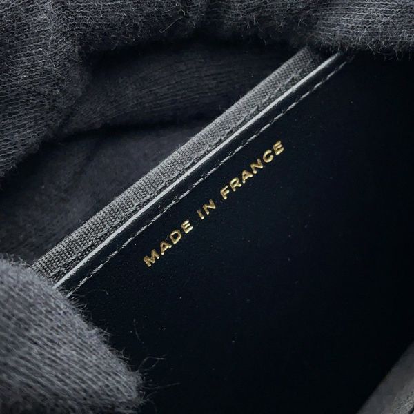 シャネル ミニチェーンウォレット カードケース マトラッセ キャビアスキン フェイクパール CHANEL 財布 黒
