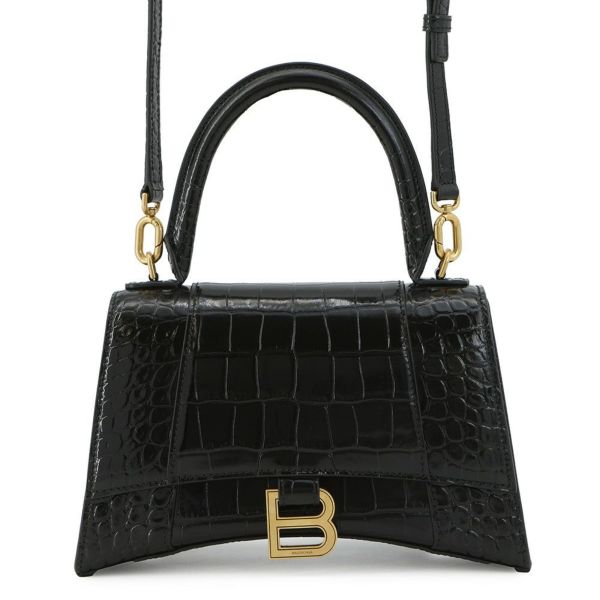 バレンシアガ ハンドバッグ アワーグラス Hourglass スモール レザー 593546 BALENCIAGA  2way 黒