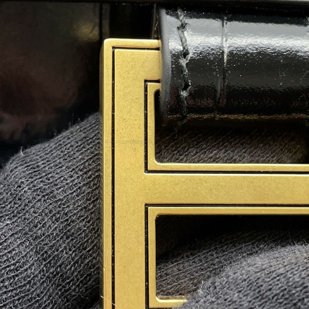 バレンシアガ ハンドバッグ アワーグラス Hourglass スモール レザー 593546 BALENCIAGA  2way 黒