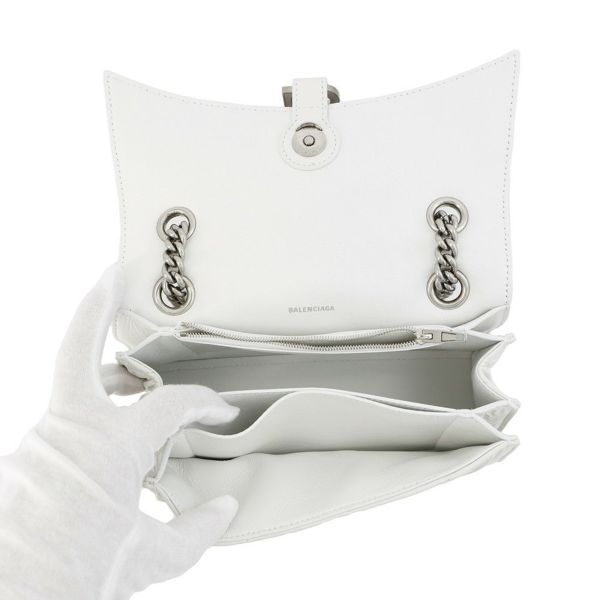バレンシアガ チェーンショルダーバッグ クラッシュ Crush スモール レザー 716351 BALENCIAGA 白