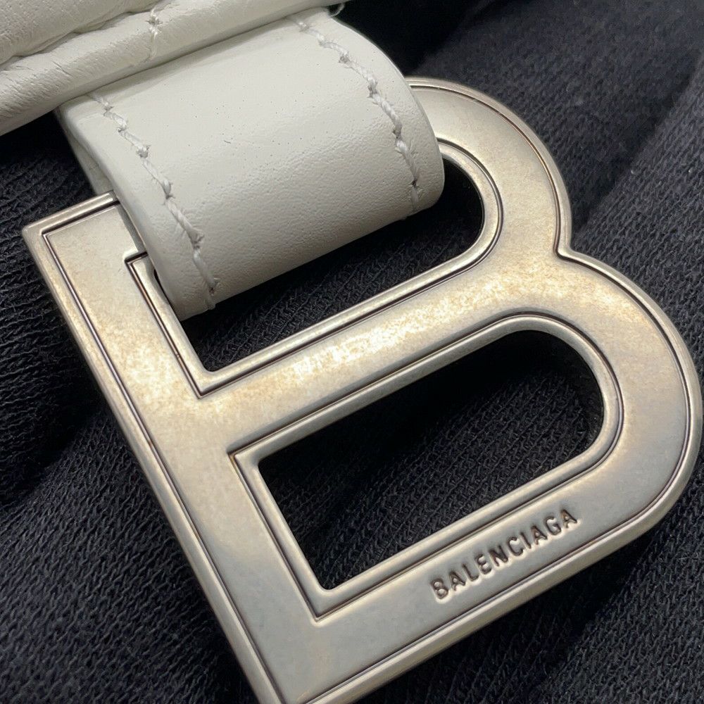 バレンシアガ チェーンショルダーバッグ クラッシュ Crush スモール レザー 716351 BALENCIAGA 白