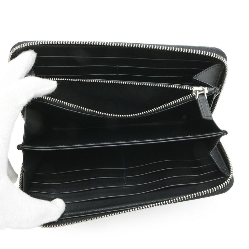 プラダ 長財布 ブラッシュドレザー ラウンドファスナー 2ML317 PRADA メンズ 黒