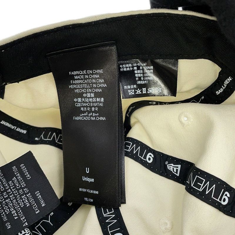 サンローランパリ キャップ NEW ERA ニューエラコラボ ロゴ コットン 801524 SAINT LAURENT PARIS