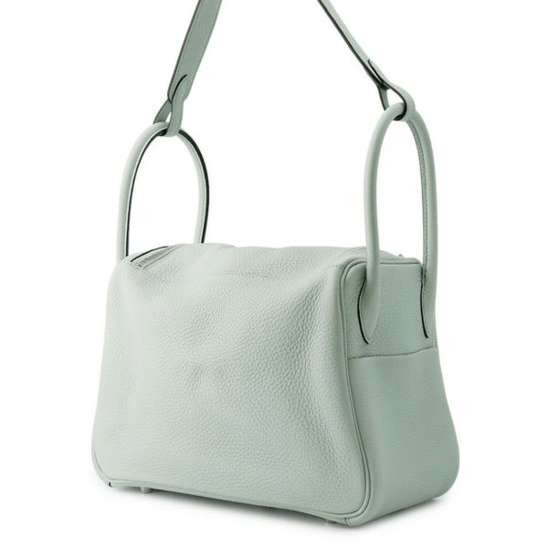 エルメス ハンドバッグ リンディ26 ブルーペール/シルバー金具 トリヨンクレマンス D刻印 2wayショルダー