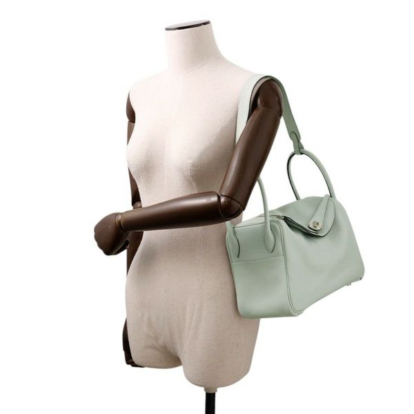 エルメス ハンドバッグ リンディ26 ブルーペール/シルバー金具 トリヨンクレマンス D刻印 2wayショルダー