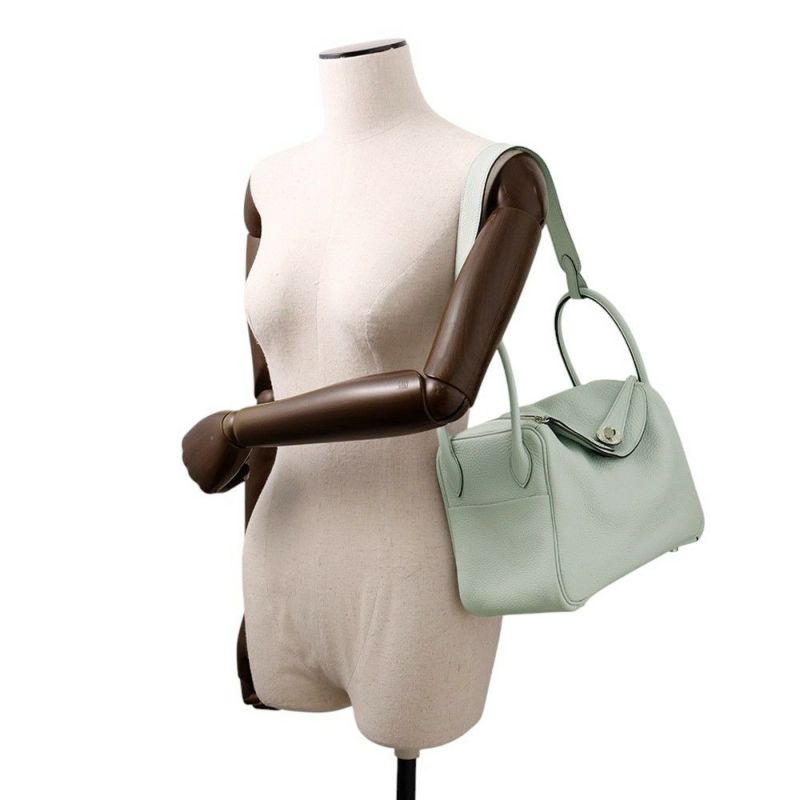 エルメス ハンドバッグ リンディ26 ブルーペール/シルバー金具 トリヨンクレマンス D刻印 2wayショルダー