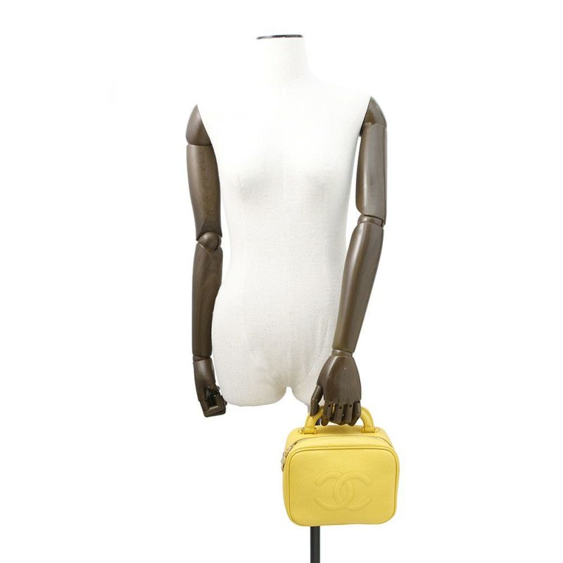 シャネル ショルダーバッグ ココマーク トップハンドル バニティバッグ キャビアスキン A07060 CHANEL