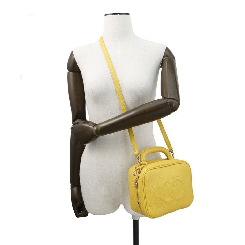 シャネル ショルダーバッグ ココマーク トップハンドル バニティバッグ キャビアスキン A07060 CHANEL