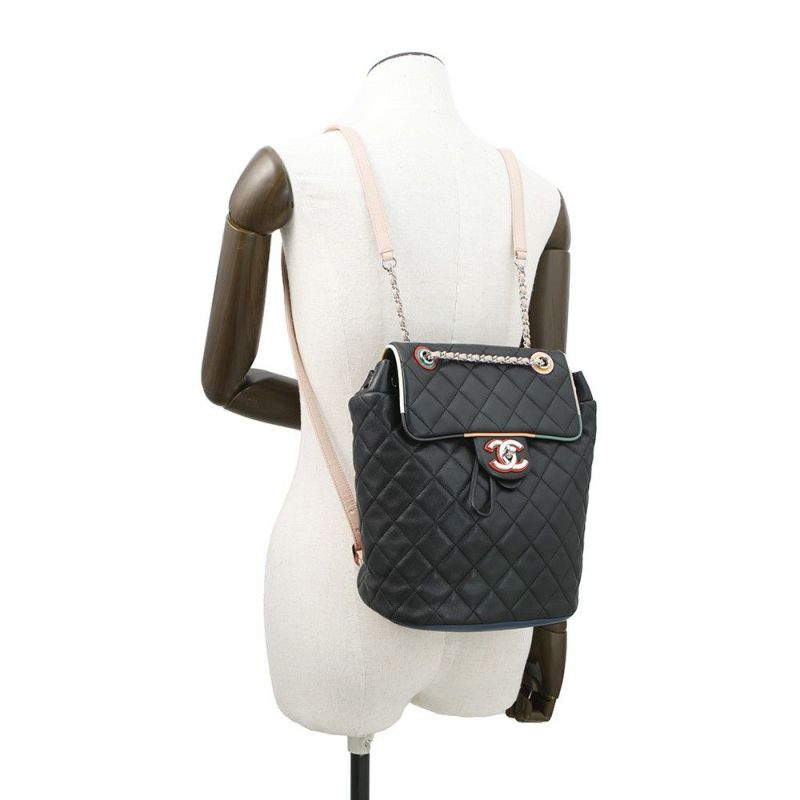 シャネル リュック マトラッセ ココマーク ラムスキン CHANEL バッグ バックパック 黒