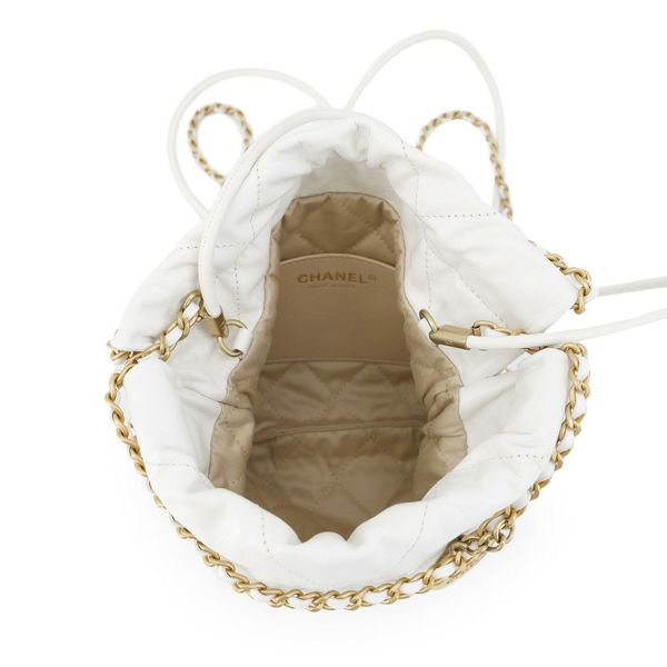 シャネル ハンドバッグ CHANEL 22 ミニ ココマーク シャイニーカーフレザー AS3980 CHANEL 2way 白