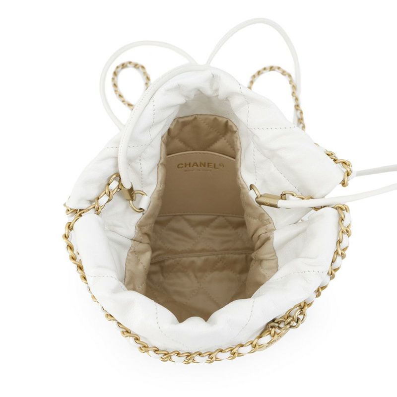 シャネル ハンドバッグ CHANEL 22 ミニ ココマーク シャイニーカーフレザー AS3980 CHANEL 2way 白
