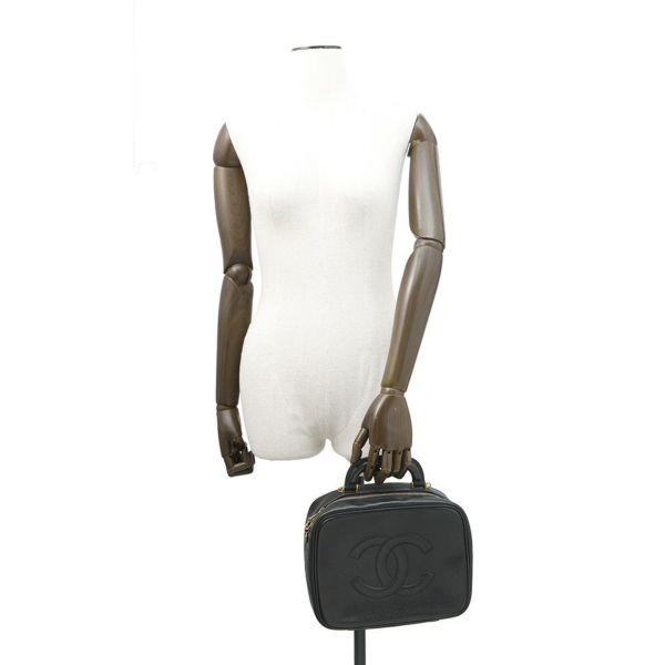 シャネル ハンドバッグ ココマーク バニティバッグ キャビアスキン A07061 CHANEL 2way 黒