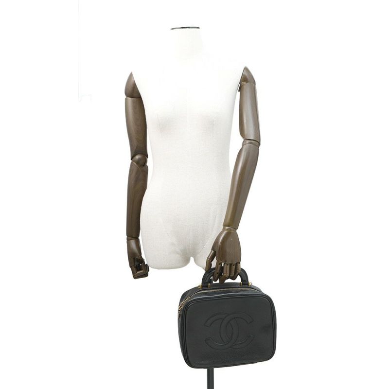 シャネル ハンドバッグ ココマーク バニティバッグ キャビアスキン A07061 CHANEL 2way 黒