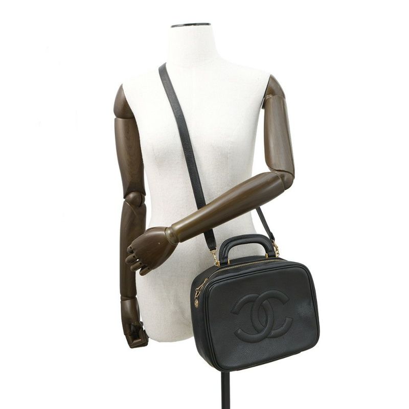 シャネル ハンドバッグ ココマーク バニティバッグ キャビアスキン A07061 CHANEL 2way 黒