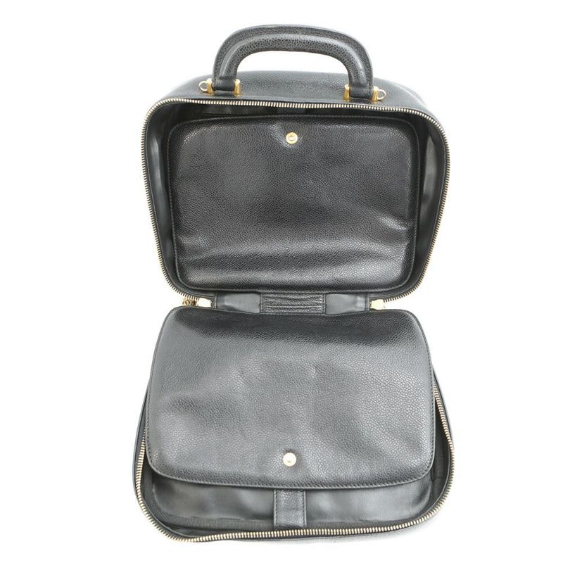 シャネル ハンドバッグ ココマーク バニティバッグ キャビアスキン A07061 CHANEL 2way 黒