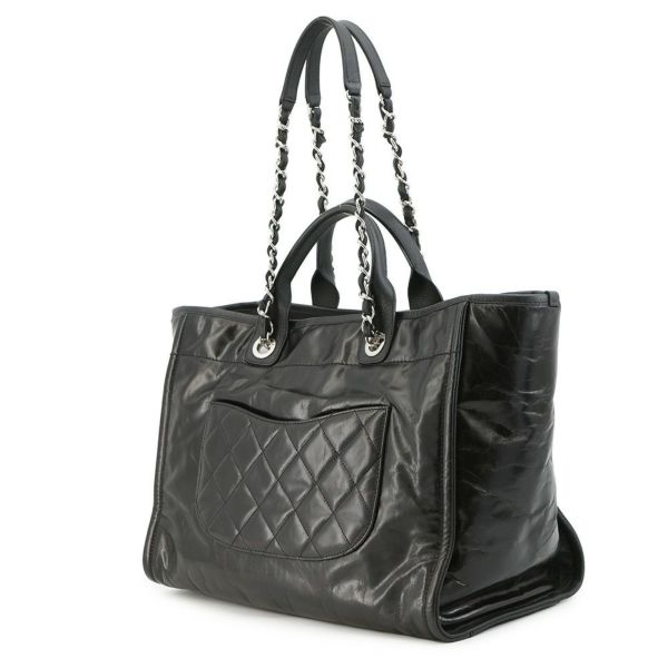 シャネル トートバッグ ドーヴィル ココマーク ラージ レザー CHANEL 2way 黒