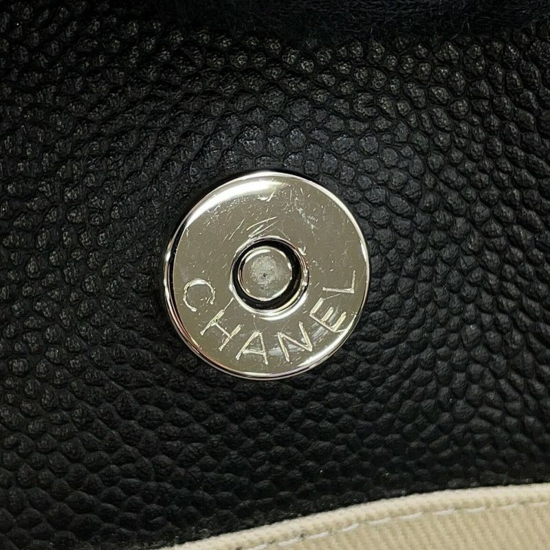 シャネル トートバッグ ドーヴィル ココマーク ラージ レザー CHANEL 2way 黒