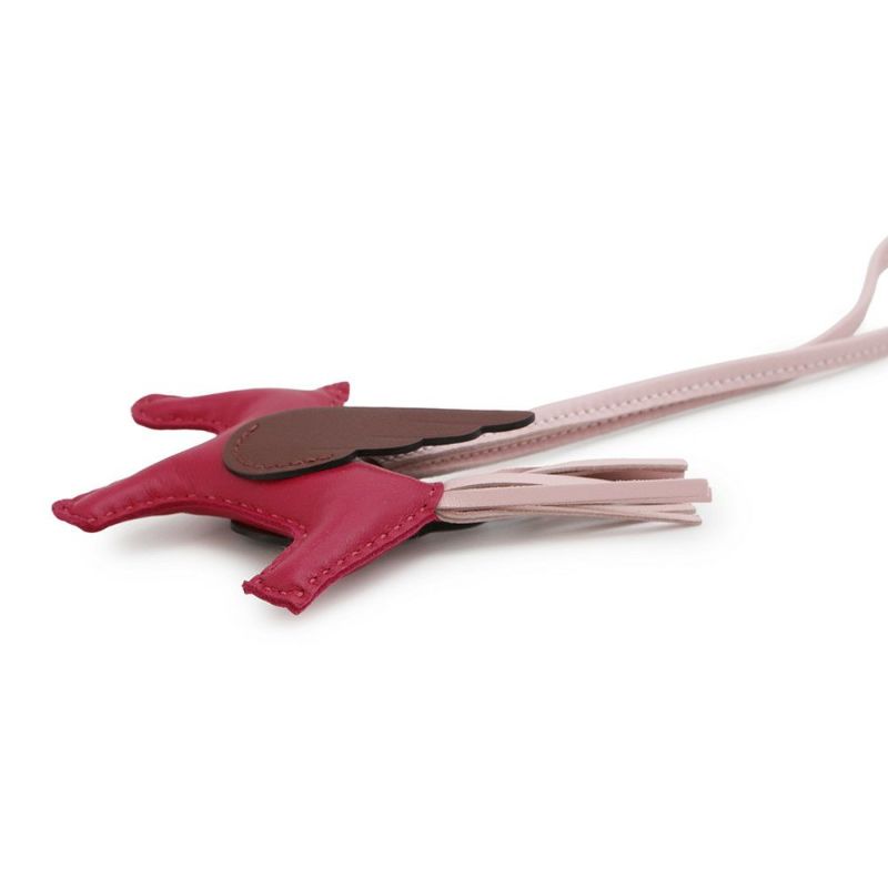 エルメス バッグチャーム ロデオPM ペガサス フランボワーズ/ローズサクラ/ルージュセリエ ラムスキン B刻印