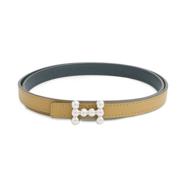 エルメス べルト バブル バックル セサミ/ヴェールシプレ/シルバー金具 スイフト/エプソン B刻印 サイズ75 リバーシブル