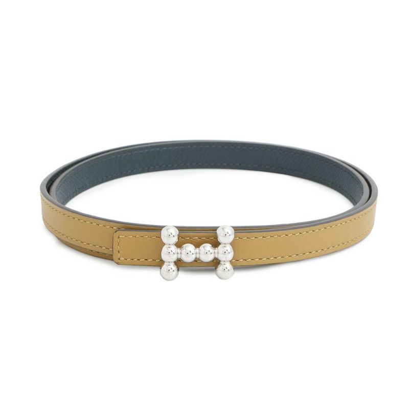 エルメス べルト バブル バックル セサミ/ヴェールシプレ/シルバー金具 スイフト/エプソン B刻印 サイズ75 リバーシブル