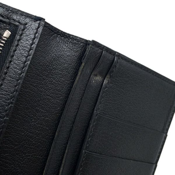 エルメス 長財布 ベアンスフレ ブラック/シルバー金具 リザード □L刻印 HERMES 財布 黒